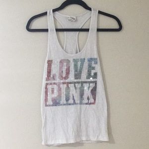 Love Pink Victoria’s Secret white tank top XS